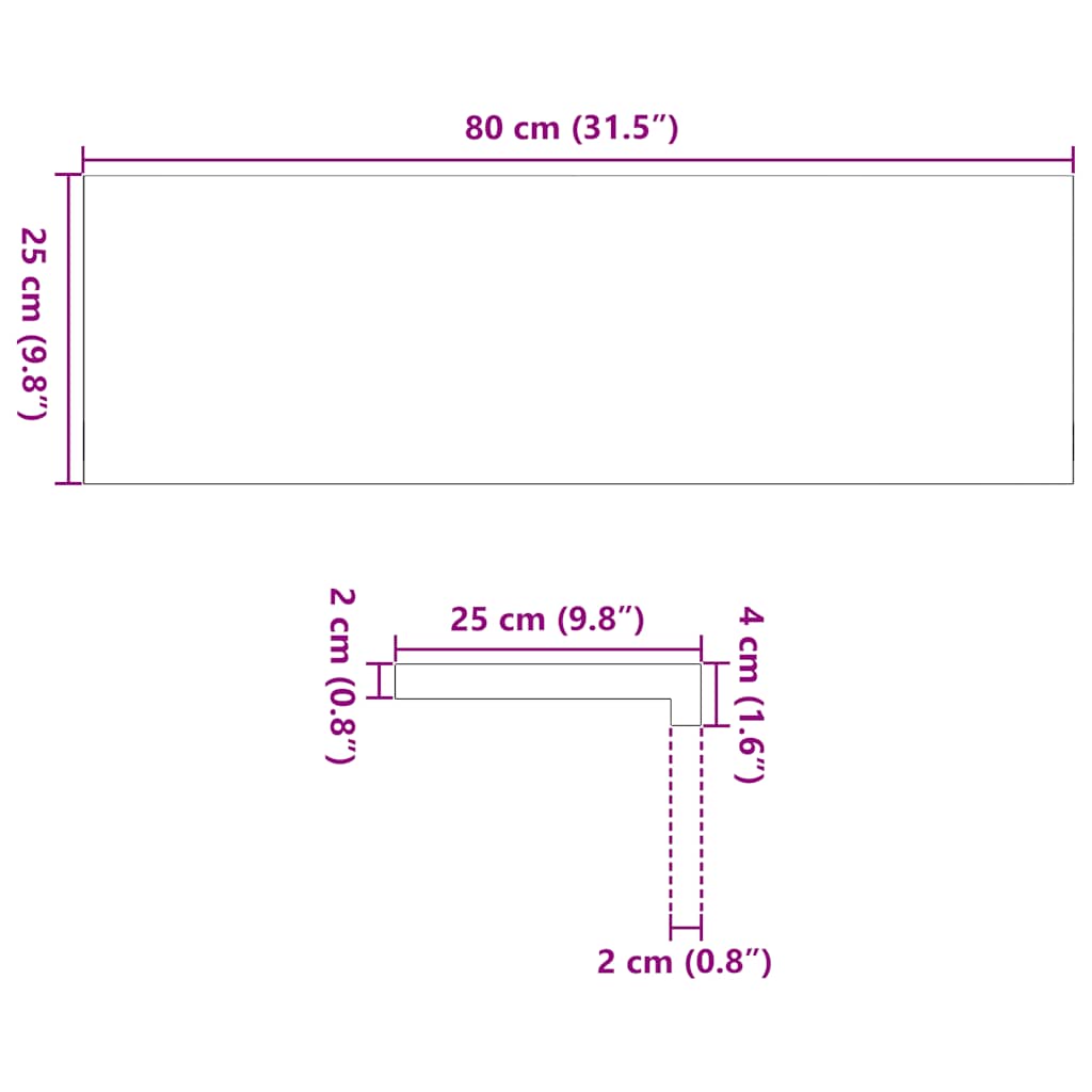 Gazišta stepenice 16 kom tamnosmeđi 80x25x2 cm masivna hrast