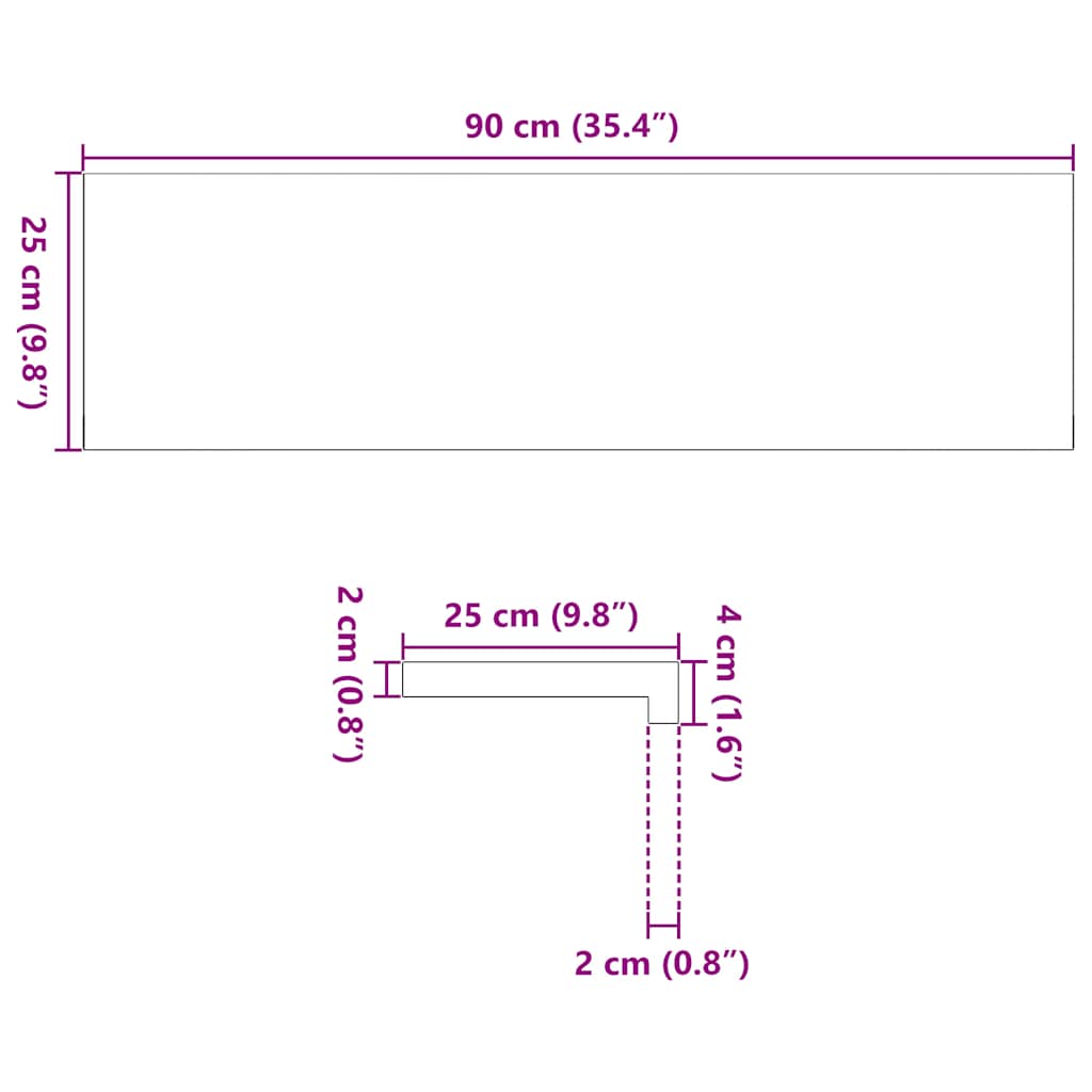 Gazišta stepenice 20 kom tamnosmeđi 90x25x2 cm masivna hrast