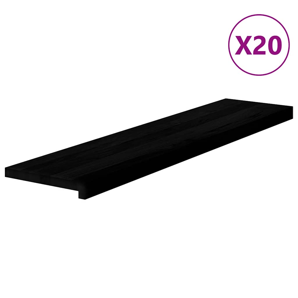 Gazišta stepenice 20 kom tamnosmeđi 110x30x2 cm masivna hrast