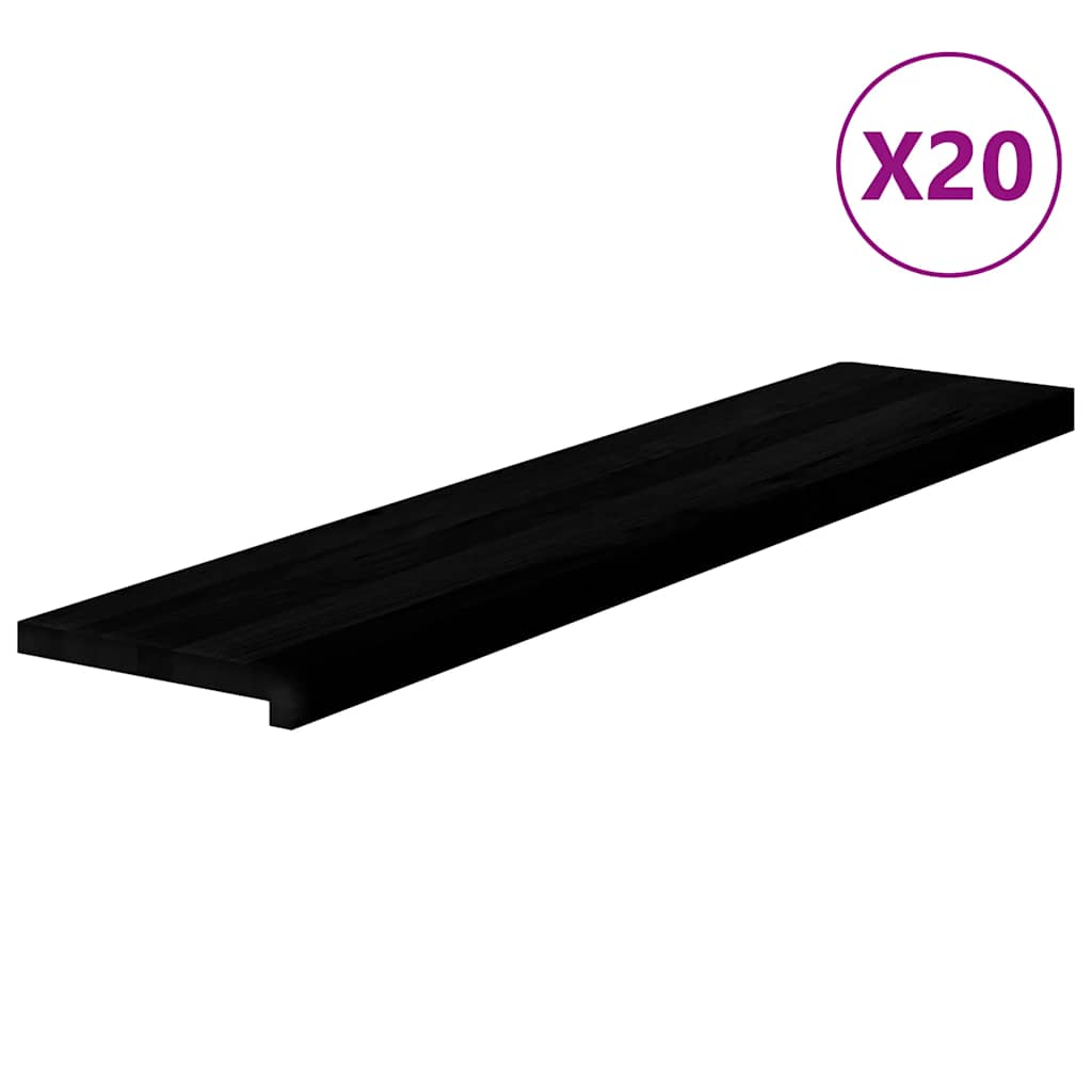 Gazišta stepenice 20 kom tamnosmeđi 120x30x2 cm masivna hrast