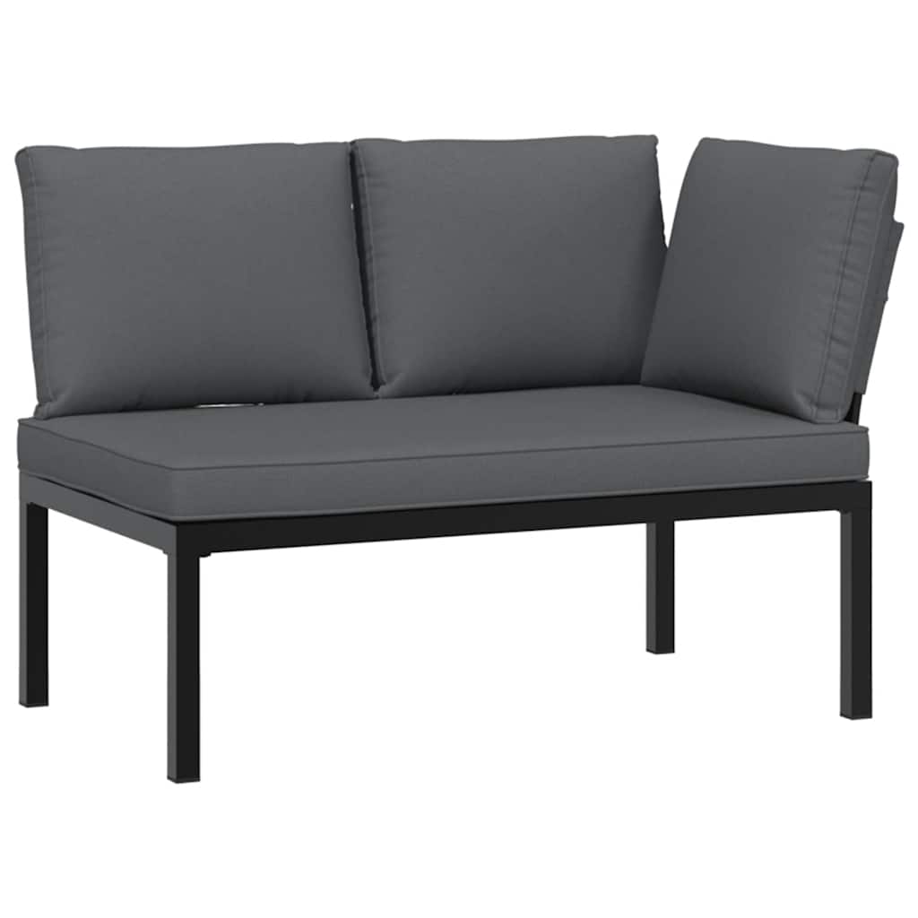 3-dijelni set vrtnih sofa s jastucima crni aluminijski