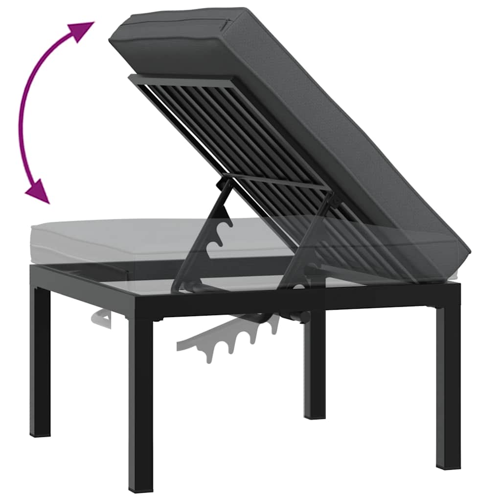 3-dijelni set vrtnih sofa s jastucima crni aluminijski