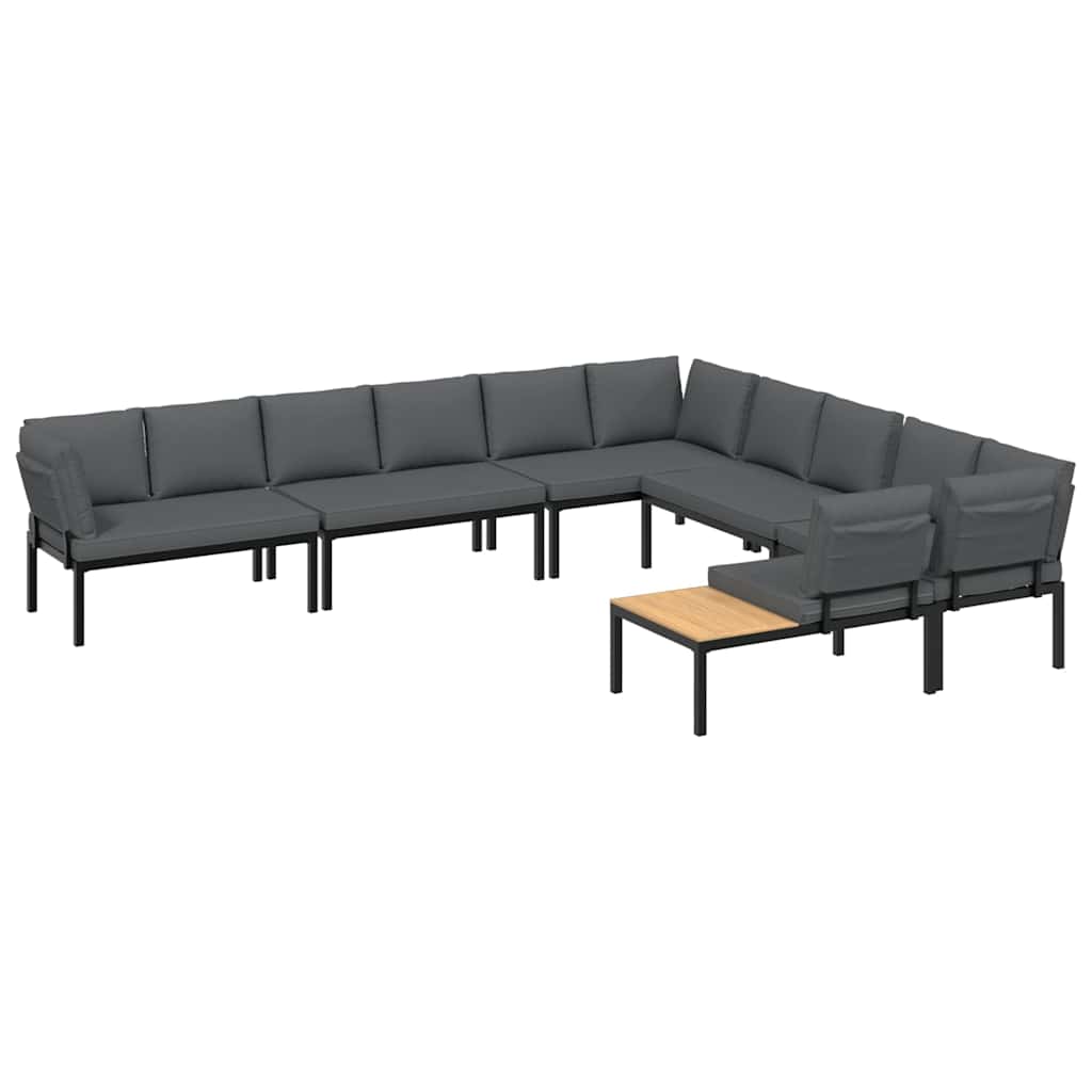 6-dijelni set vrtnih sofa s jastucima crni aluminijski