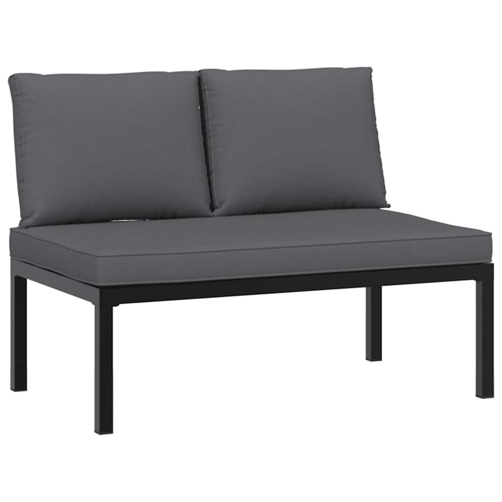 2-dijelni set vrtnih sofa s jastucima crni aluminijski Crna