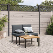 2-dijelni set vrtnih sofa s jastucima crni aluminijski Crna