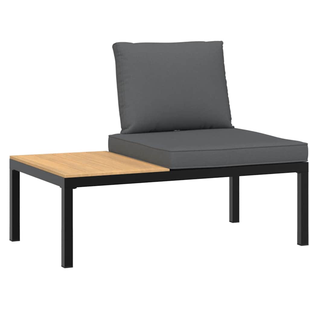 2-dijelni set vrtnih sofa s jastucima crni aluminijski