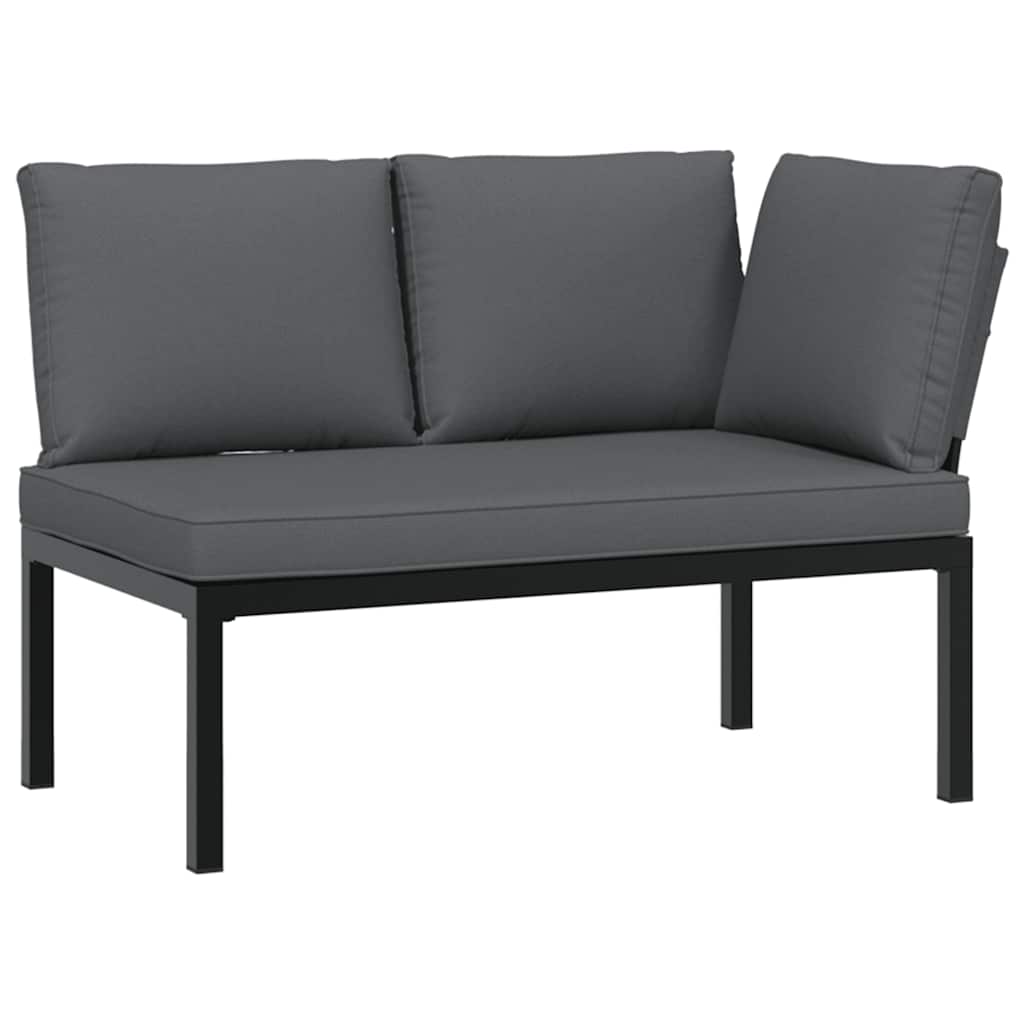 3-dijelni set vrtnih sofa s jastucima crni aluminijski