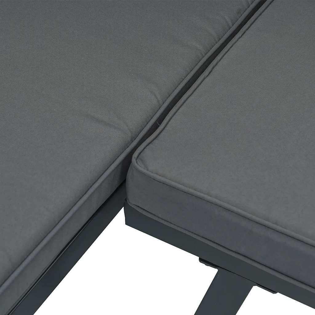 3-dijelni set vrtnih sofa s jastucima crni aluminijski