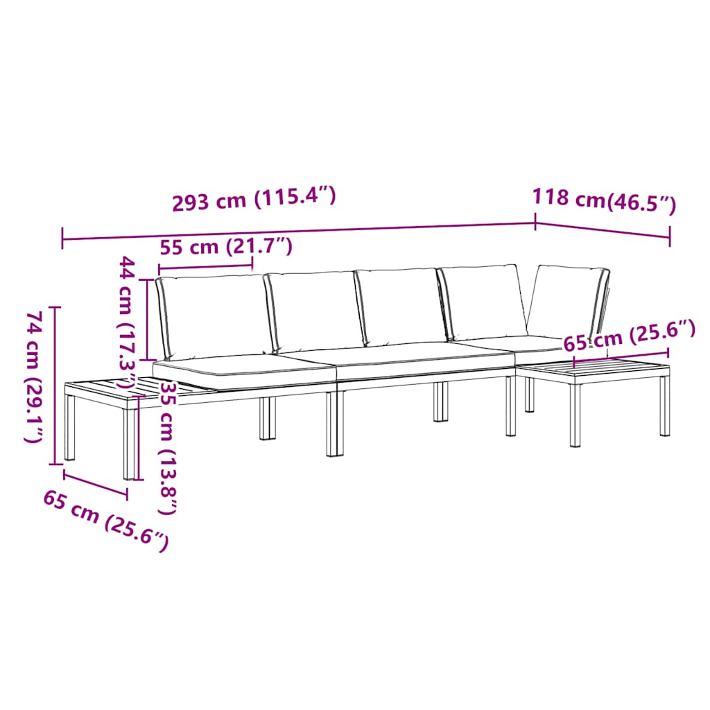 3-dijelni set vrtnih sofa s jastucima crni aluminijski