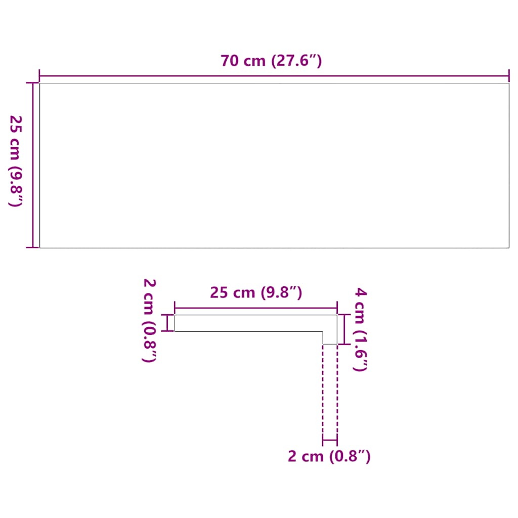 Gazišta stepenice 2 kom svjetlosmeđi 70x25x2 cm masivna hrast