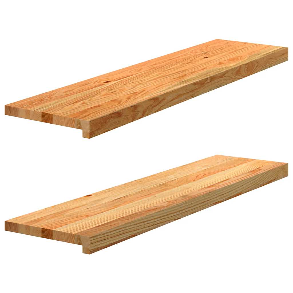Gazišta stepenice 2 kom svjetlosmeđi 100x25x2 cm masivna hrast