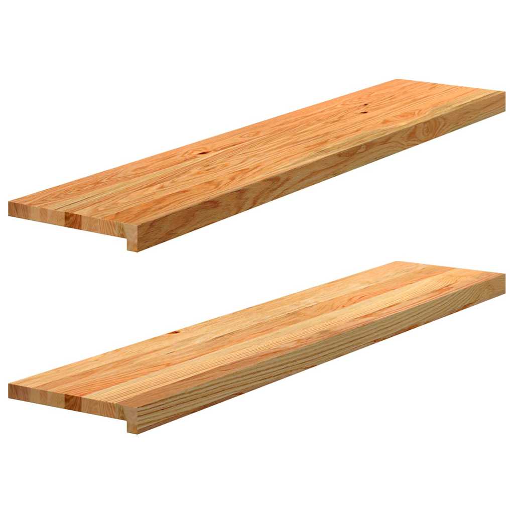 Gazišta stepenice 2 kom svjetlosmeđi 120x25x2 cm masivna hrast