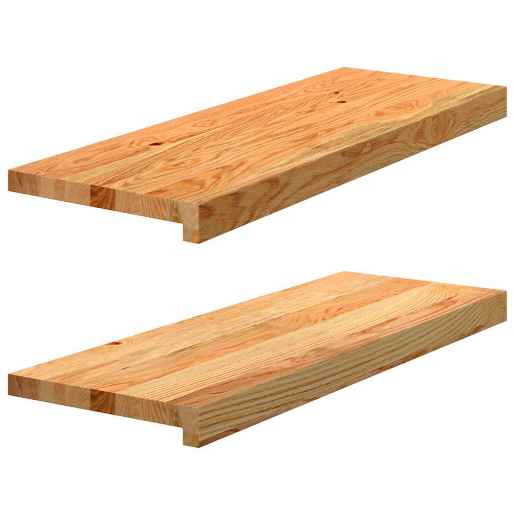 Gazišta stepenice 2 kom svjetlosmeđi 70x30x2 cm masivna hrast