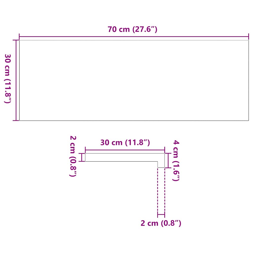 Gazišta stepenice 2 kom svjetlosmeđi 70x30x2 cm masivna hrast
