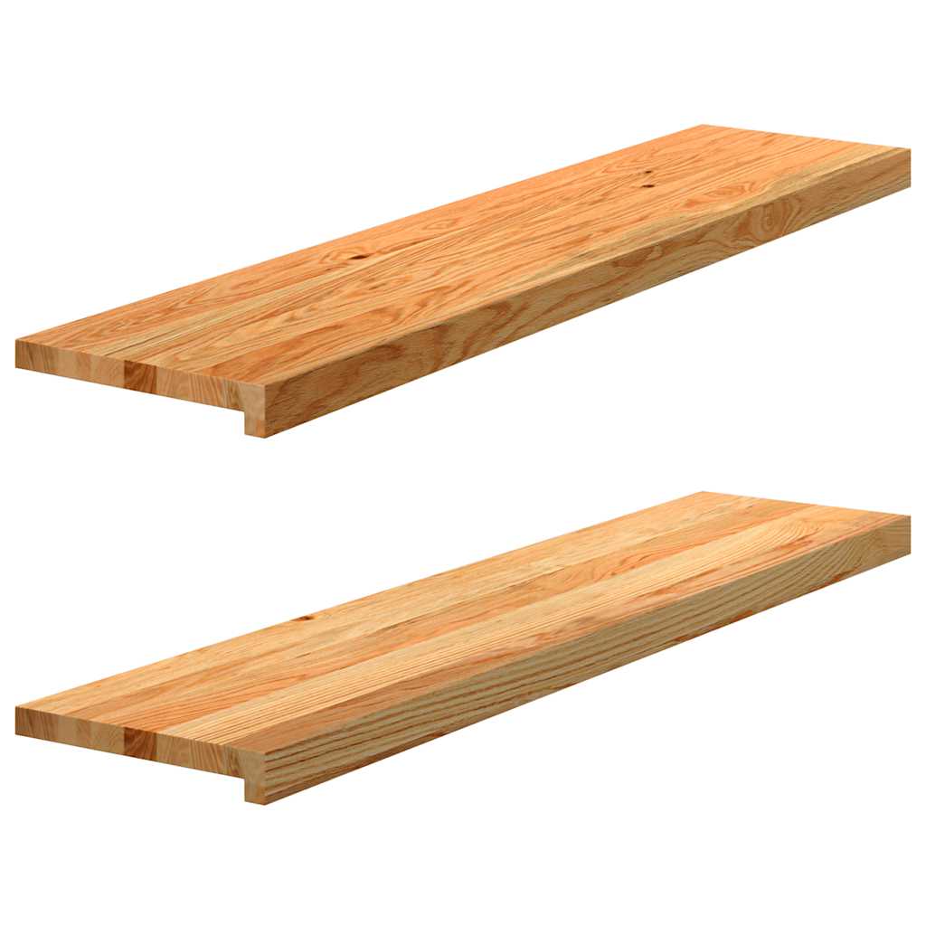 Gazišta stepenice 2 kom svjetlosmeđi 110x30x2 cm masivna hrast