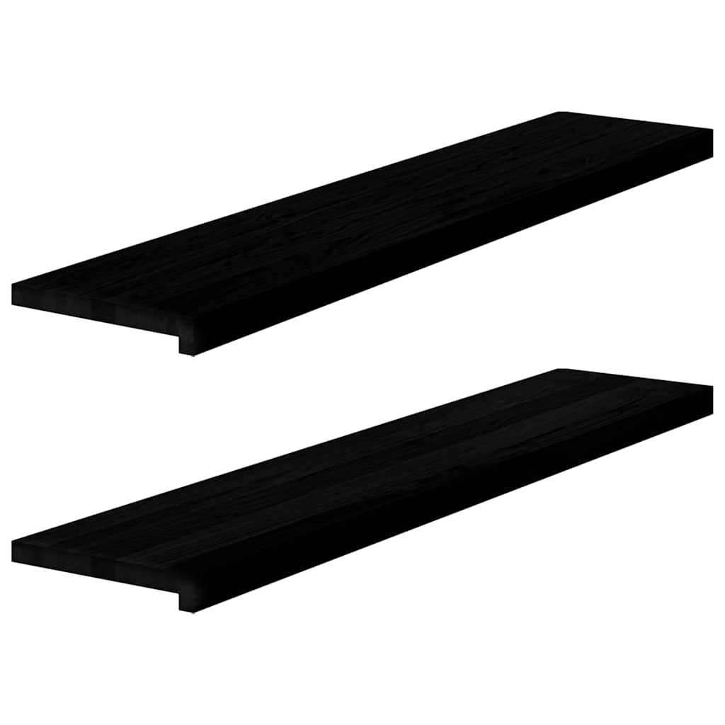 Gazišta stepenice 2 kom tamnosmeđi 120x25x2 cm masivna hrast