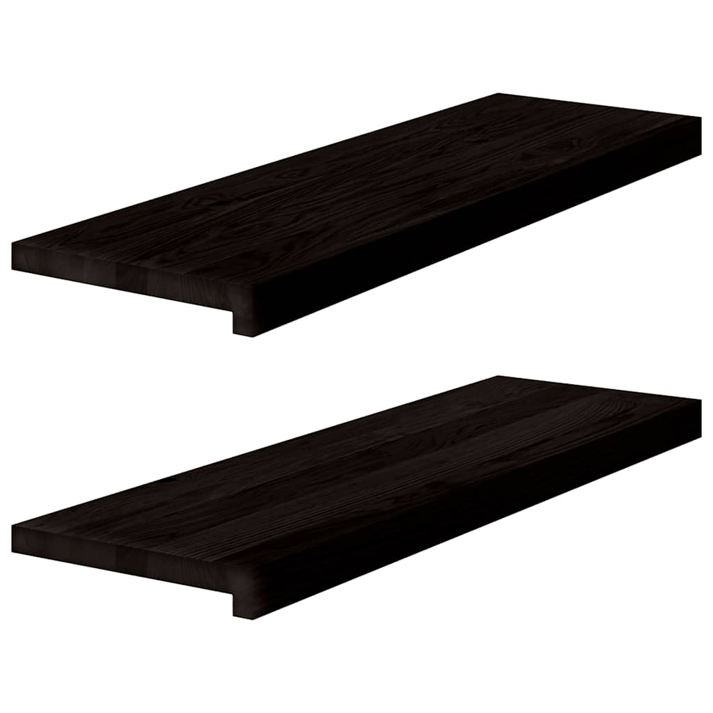 Gazišta stepenice 2 kom tamnosmeđi 80x30x2 cm masivna hrast