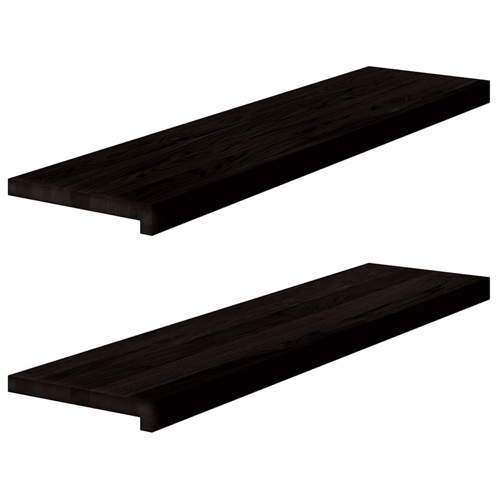 Gazišta stepenice 2 kom tamnosmeđi 100x30x2 cm masivna hrast