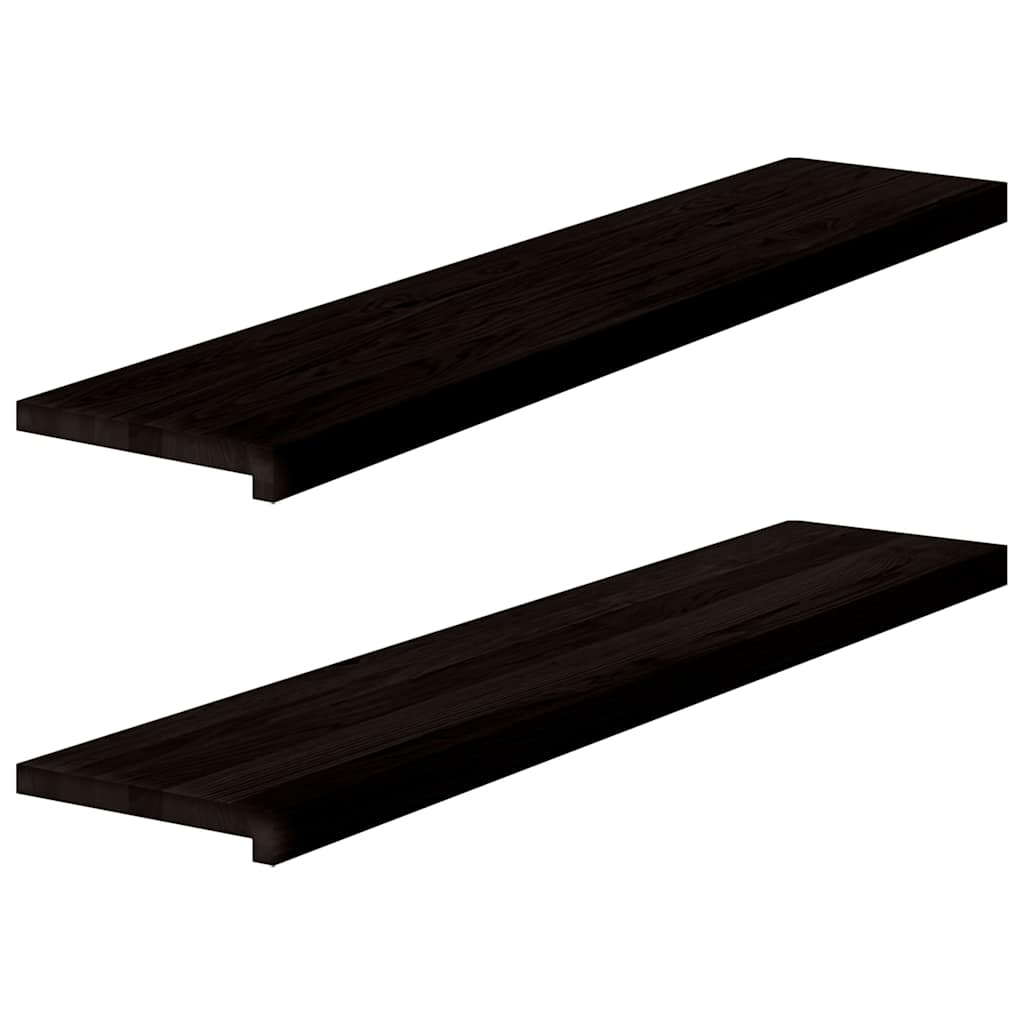 Gazišta stepenice 2 kom tamnosmeđi 120x30x2 cm masivna hrast