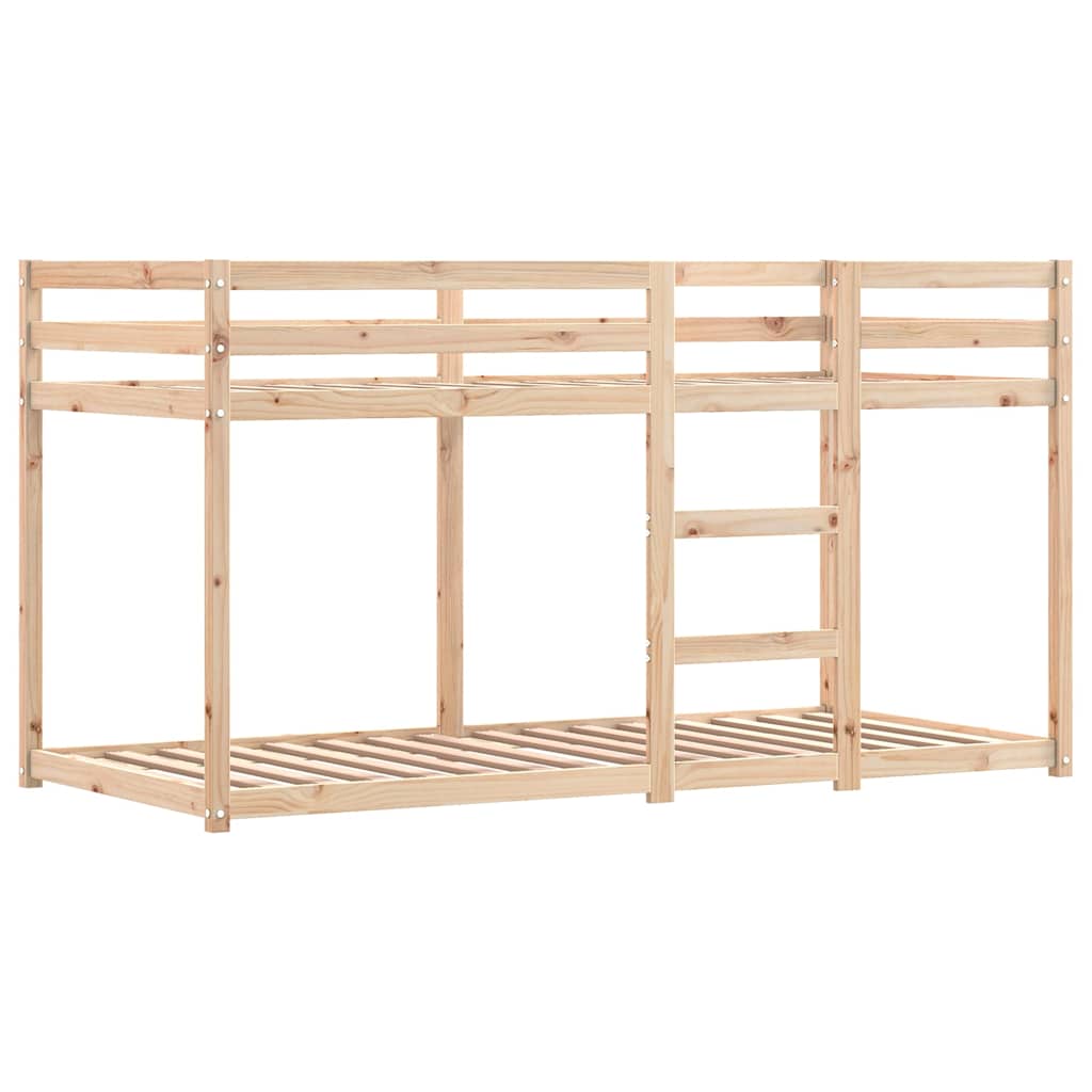 Krevet na kat sa zavjesama bijelo-crni 90 x 200 cm od borovine
