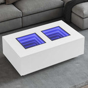 Stolić za kavu s beskonačnim LED svjetlima bijeli 116x69x40 cm