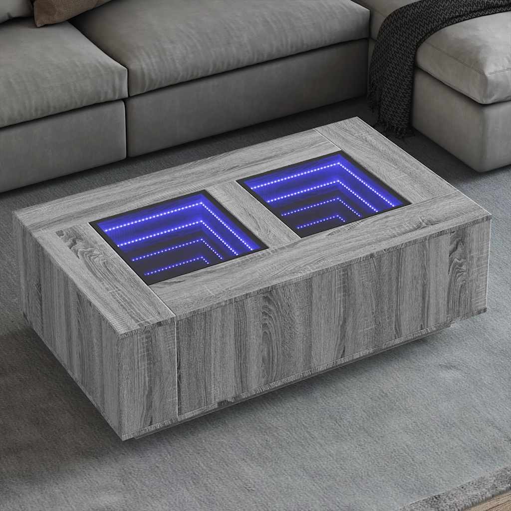 Stolić s beskonačnim LED svjetlima boja hrasta 116x69x40 cm