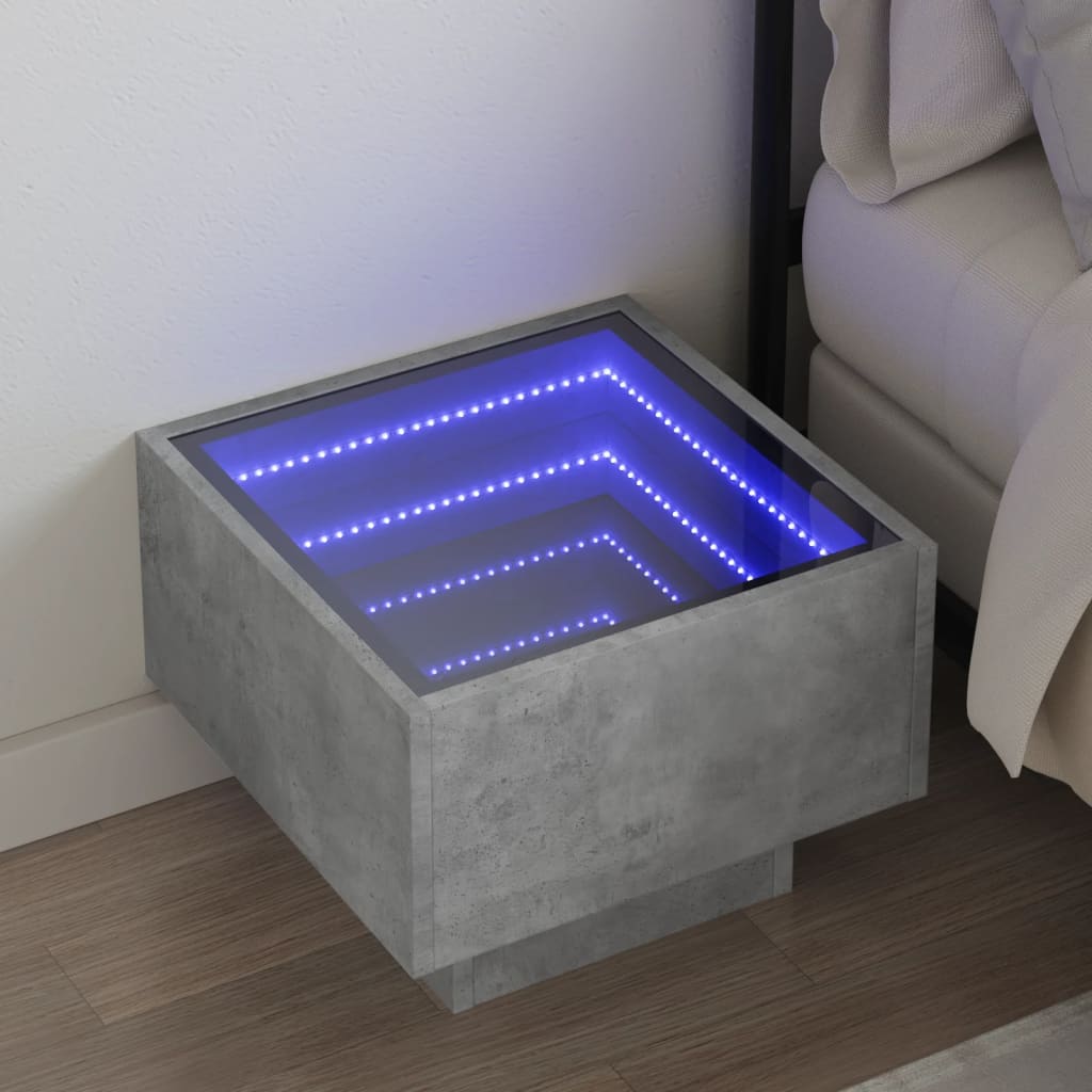 Noćni ormarić s beskonačnim LED 40x40x30 cm