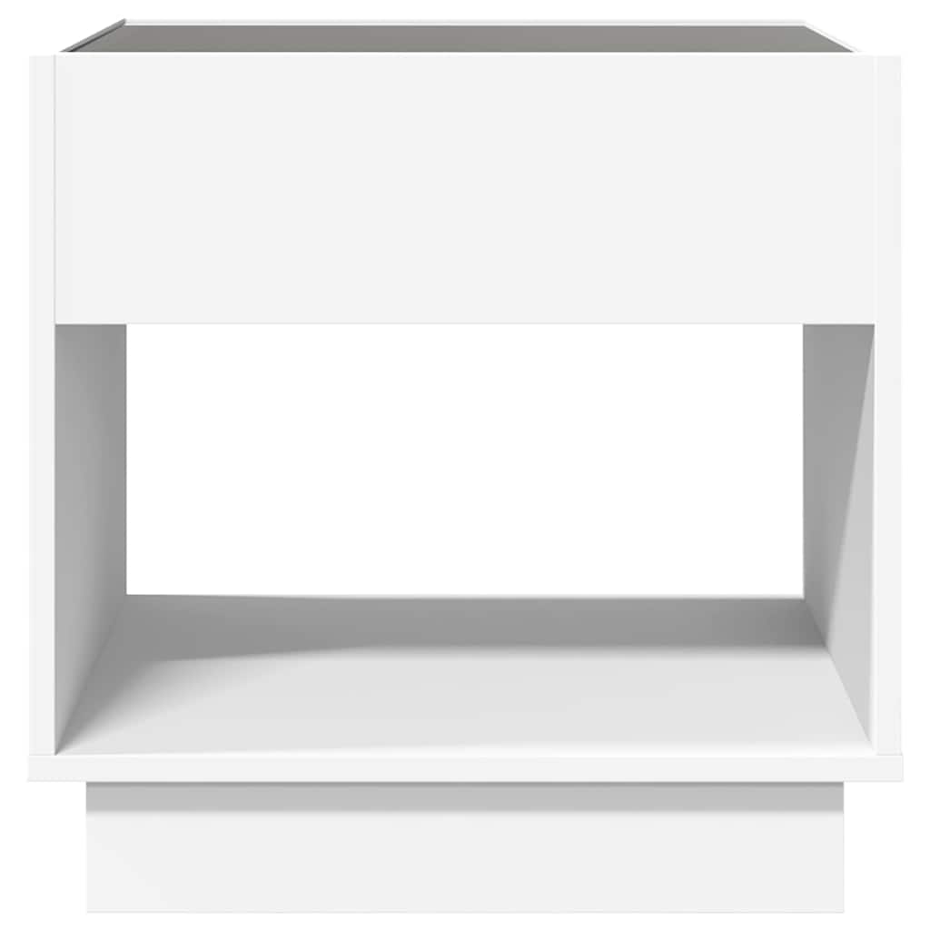 Noćni ormarić s beskonačnim LED svjetlima bijeli 50x50x50 cm