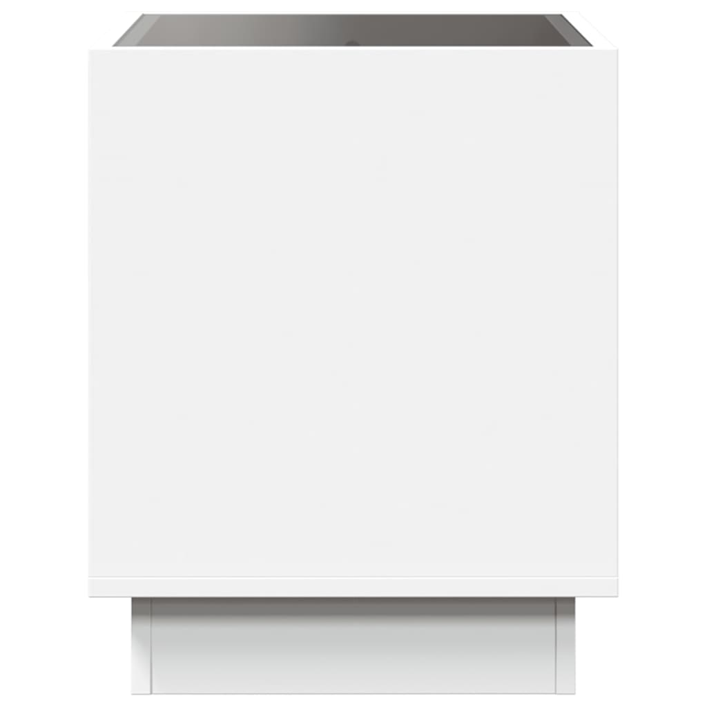 Noćni ormarić s beskonačnim LED svjetlima bijeli 50x50x50 cm