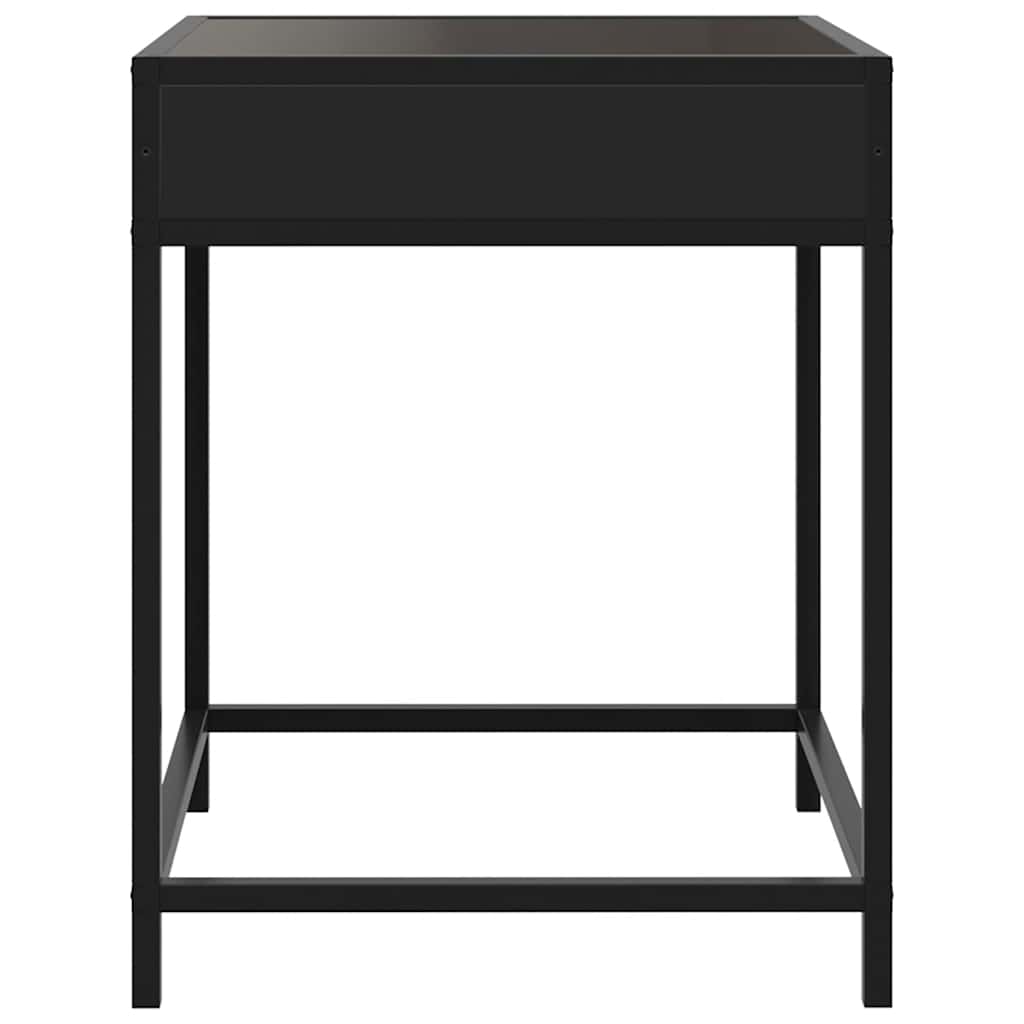 Noćni ormarić s beskonačnim LED svjetlima crni 40 x 40 x 51 cm