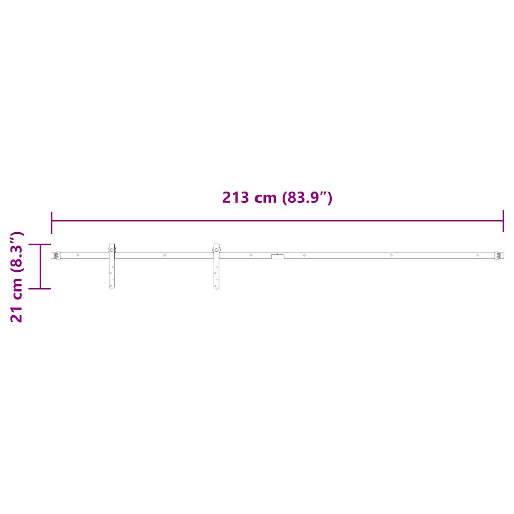 Komplet kliznih vrata ormarića 213 cm ugljični čelik