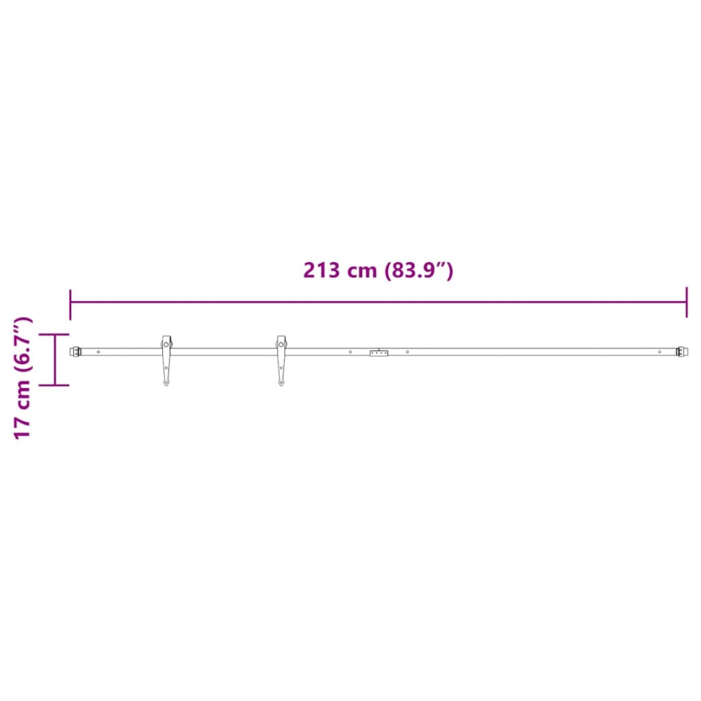 Komplet kliznih vrata ormarića 213 cm ugljični čelik