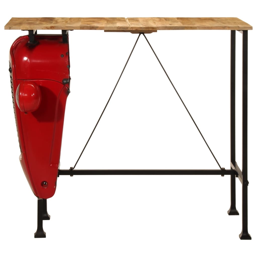 Barski stol u obliku traktora crveno-smeđi 55x120x107 cm drveni