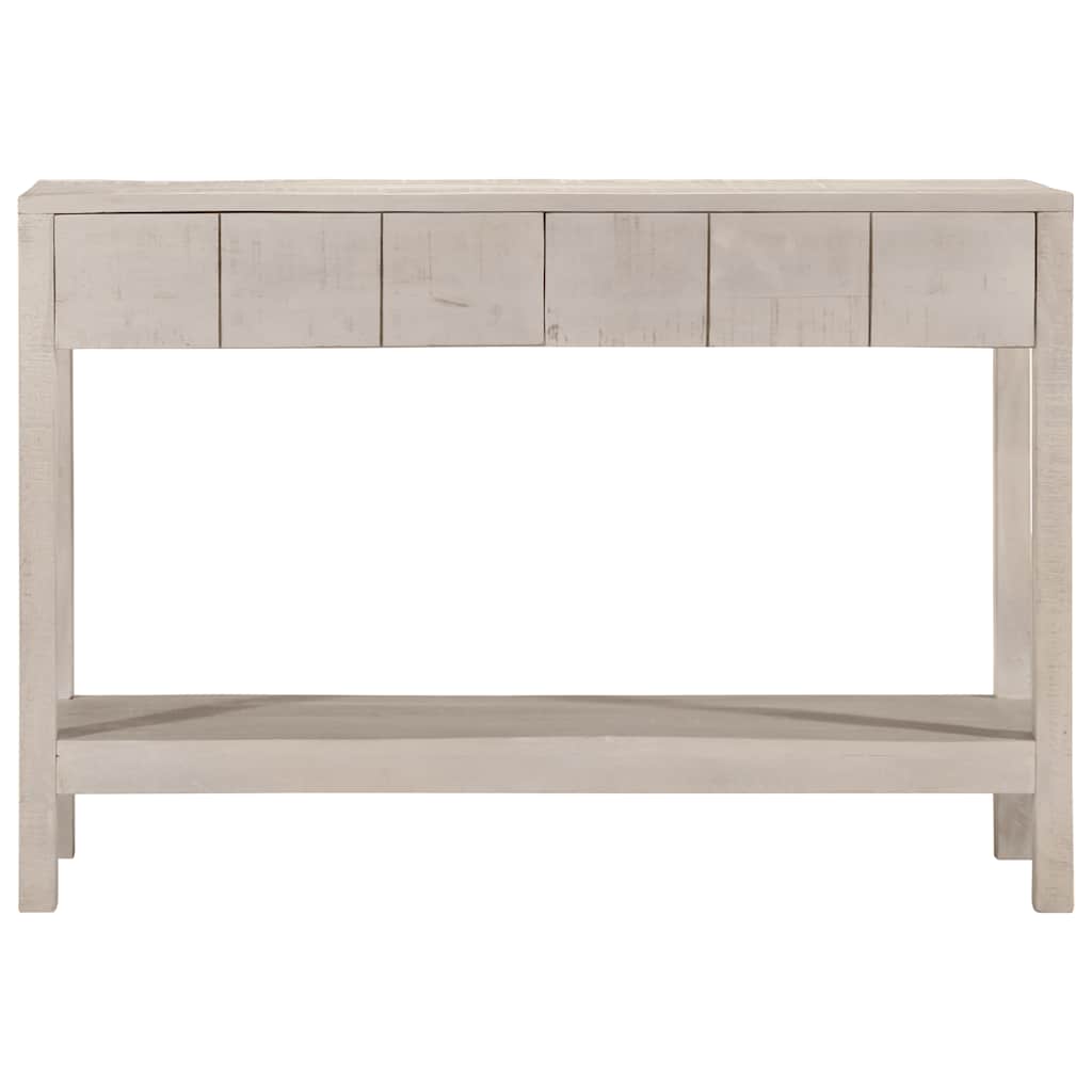 Konzolni stol bijeli 110 x 35 x 75 cm od masivnog drva manga