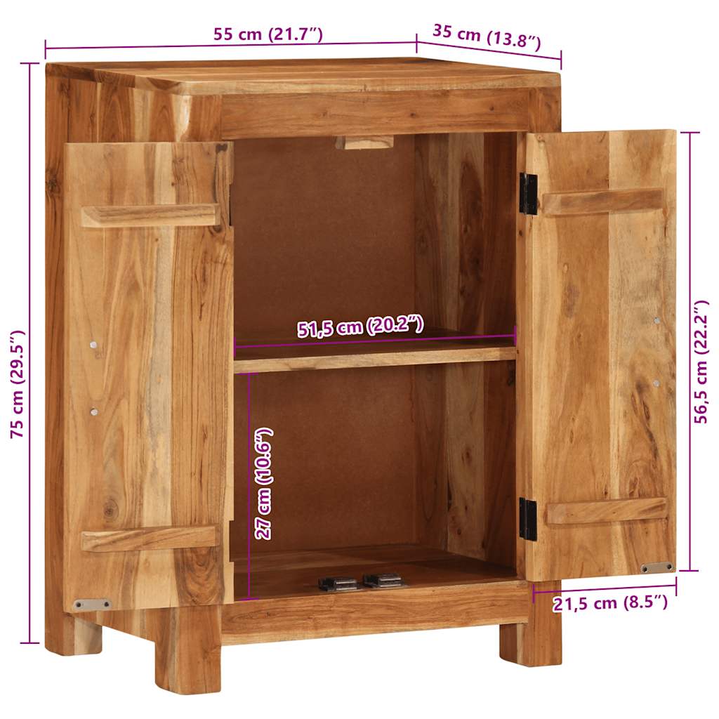 Komoda 55 x 33 x 75 cm od masivnog bagremovog drva