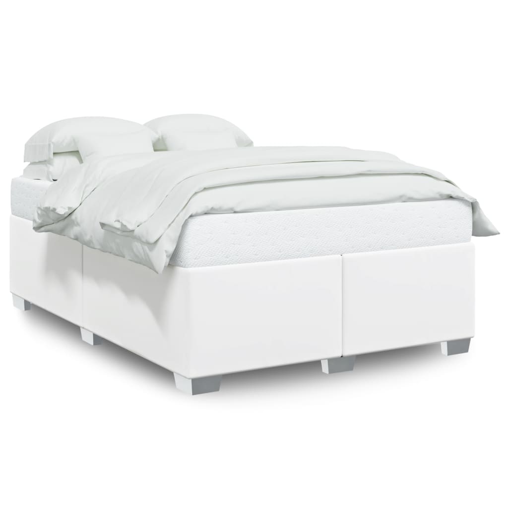 Okvir za krevet bijela 140x190 cm od umjetne kože