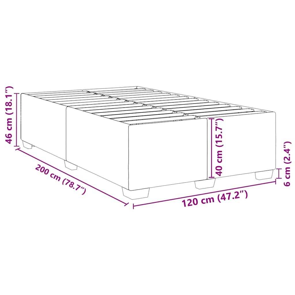Okvir za krevet plavi 120 x 200 cm baršunasti