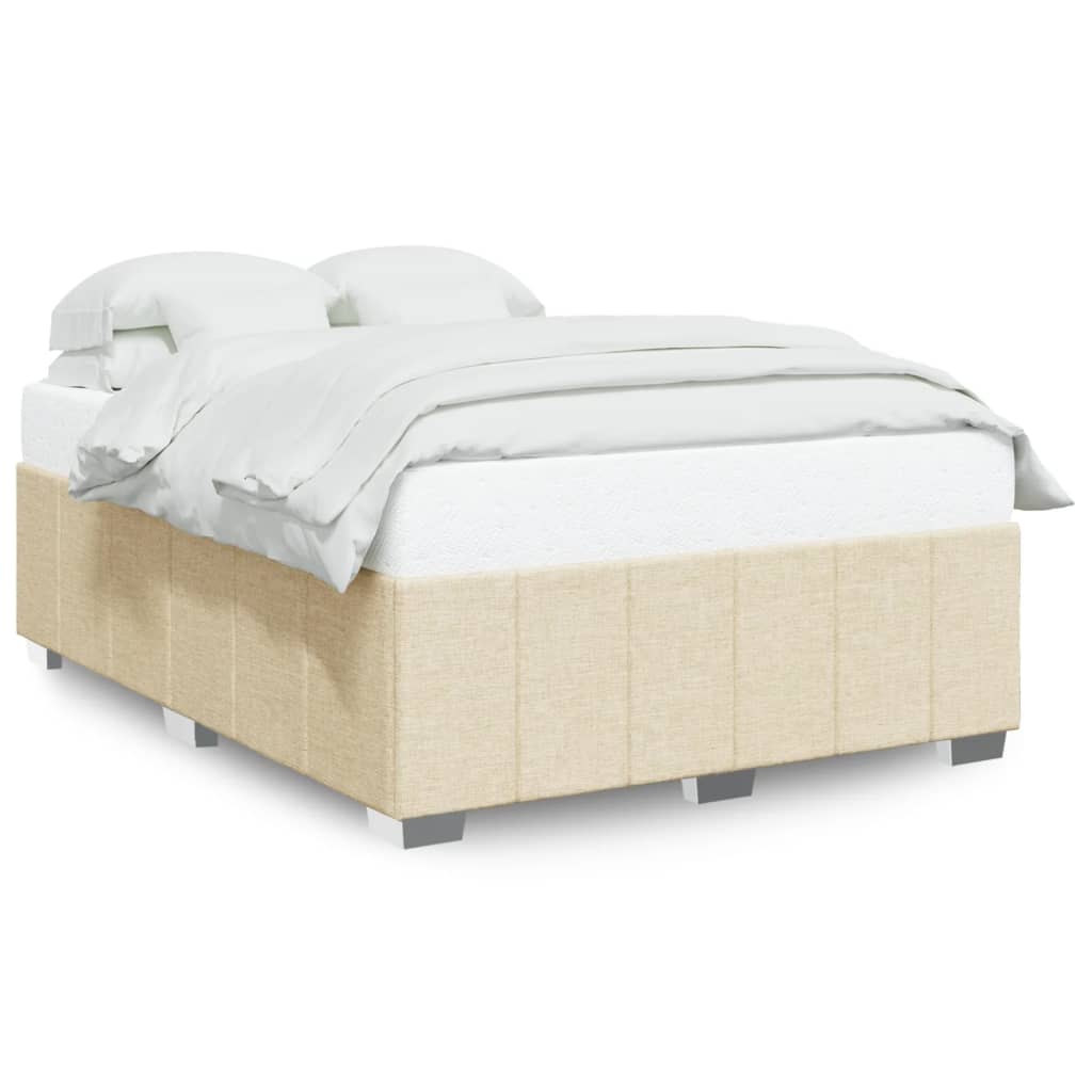Okvir za krevet bez madraca krem 140 x 190 cm od tkanine