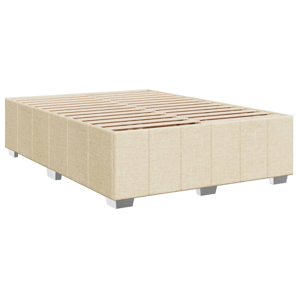 Okvir za krevet bez madraca krem 140 x 190 cm od tkanine
