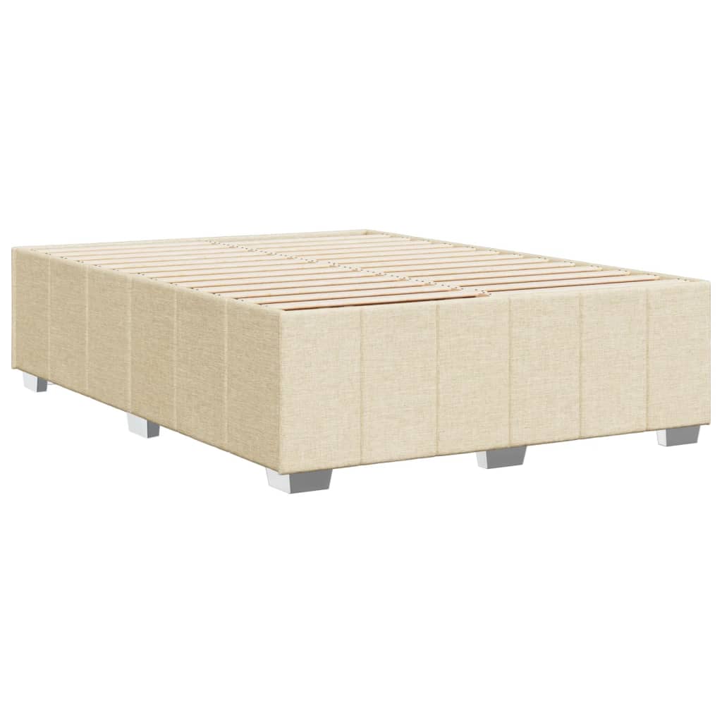 Okvir za krevet bez madraca krem 140 x 190 cm od tkanine