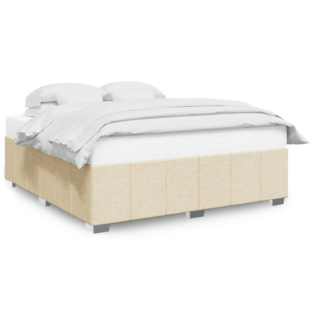 Okvir za krevet bez madraca krem 200x200 cm od tkanine