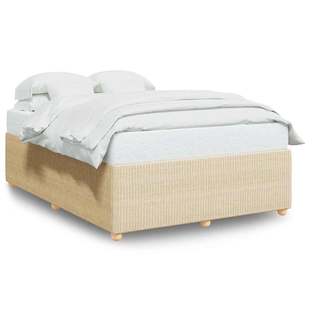 Okvir za krevet bez madraca krem 140 x 190 cm od tkanine