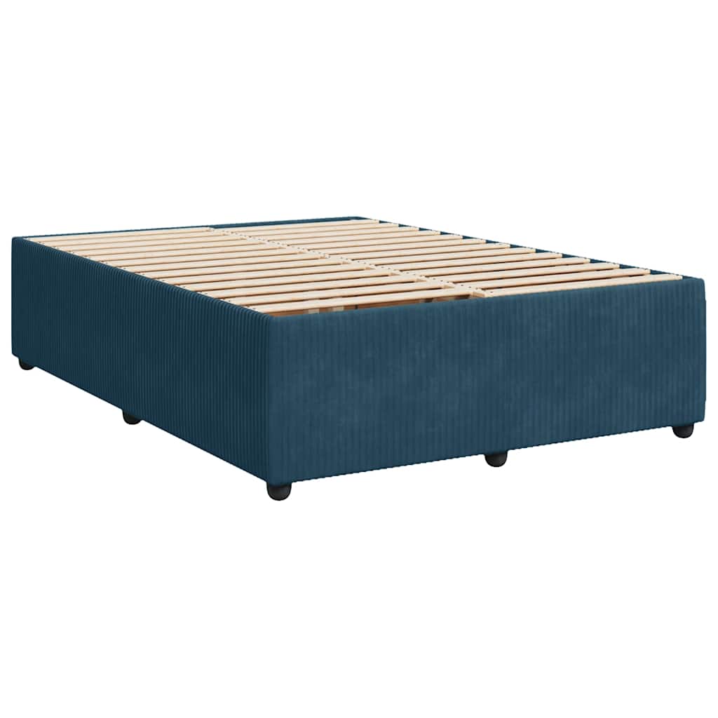 Okvir za krevet plavi 140 x 190 cm baršunasti