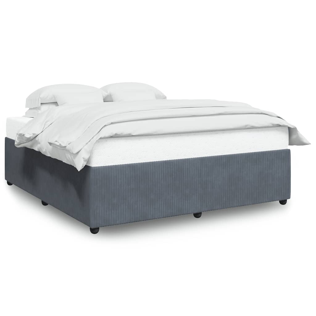 Okvir kreveta bez madraca tamnosivi 180x200 cm baršunasti
