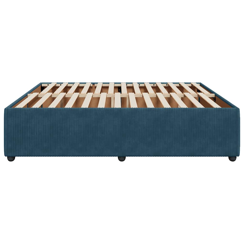 Okvir za krevet plavi 200x200 cm baršunasti