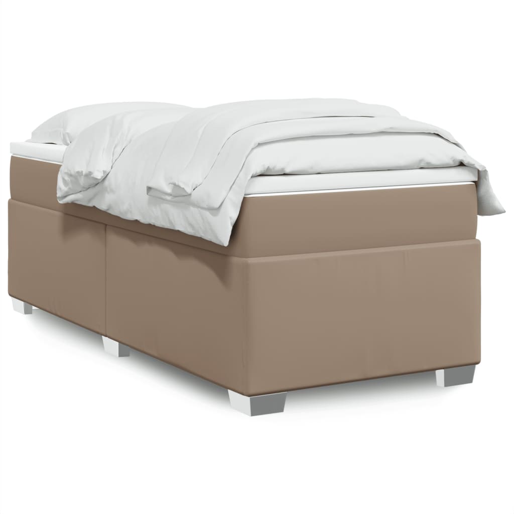 Krevet s oprugama i madrac cappuccino 80x200 cm od umjetne kože