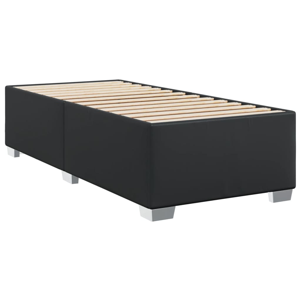 Krevet s oprugama i madracem crni 100x200 cm od umjetne kože