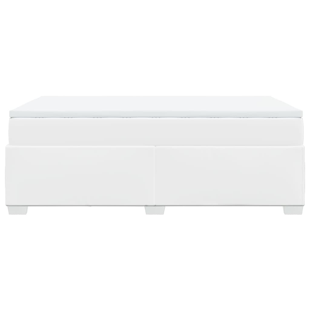 Krevet box spring s madracem bijeli 120x190 cm od umjetne kože
