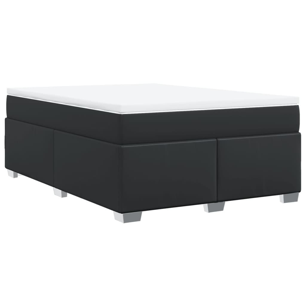 Krevet s oprugama i madracem crni 160 x 200 cm od umjetne kože