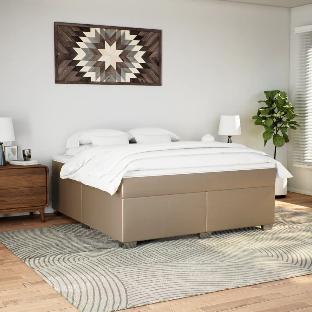 Krevet box spring s madracem cappuccino 180x200 cm umjetna koža